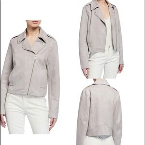 BAGATELLE army green faux suede biker moto jacket NWT size L